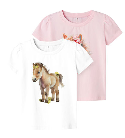 Name It T-shirt - NmfHani - 2-Pak - Ballerina/Bright White