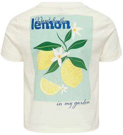 Kids Only T-shirt - KogAnnbel Sun Life - Cloud Dancer/Lemon