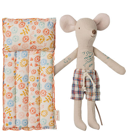 Maileg Strand-mus m. Luftmadras - Far Mus - Blomster