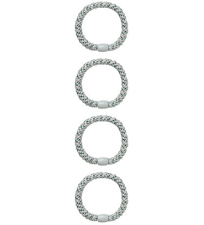 Name It Hårelastikker - NkfAcc - 4-pak - Aqua Gray m. Glitter