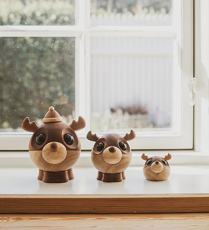FableWood Pick-Me-Up Rensdyr - Rolf - 9 cm - Natur