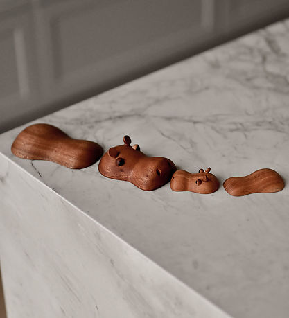 FableWood Flodhest - Rosa - 4 cm - Natur