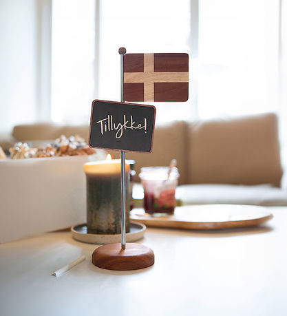 FableWood Magnetisk Bordflag m. Tavle - H. 30 cm - Natur/Stål FableWood Magnetisk Bordflag m. Tavle - H. 30 cm - Natur/Stål