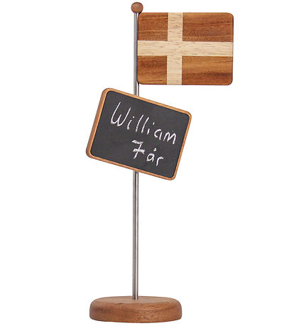 FableWood Magnetisk Bordflag m. Tavle - H. 30 cm - Natur/Stål