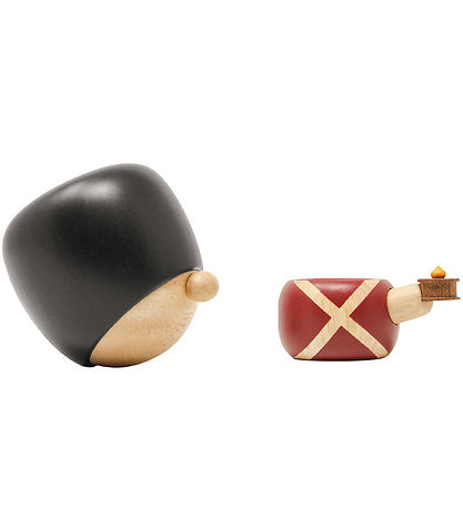 FableWood H.C. Andersen - Fyrtøjet - 8 cm - Natur/Rød/Sort