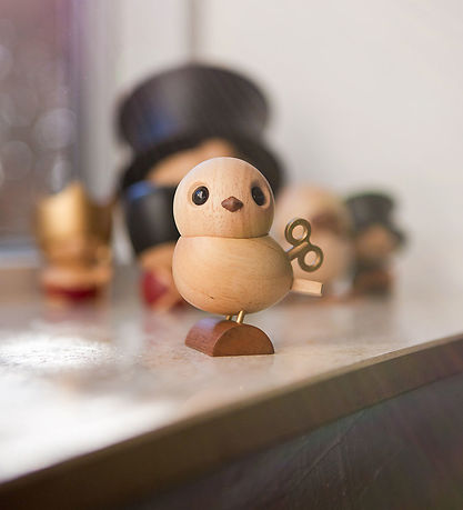 FableWood H.C. Andersen - Nattergalen - 8 cm - Natur/Guld