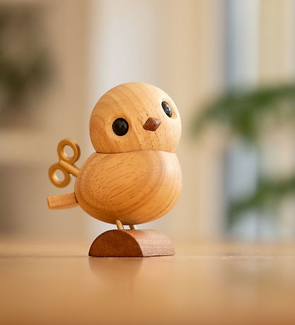 FableWood H.C. Andersen - Nattergalen - 8 cm - Natur/Guld