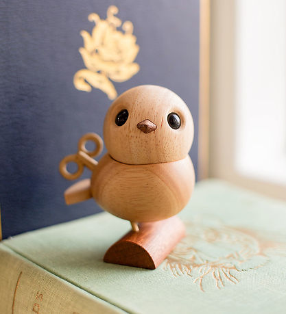 FableWood H.C. Andersen - Nattergalen - 8 cm - Natur/Guld