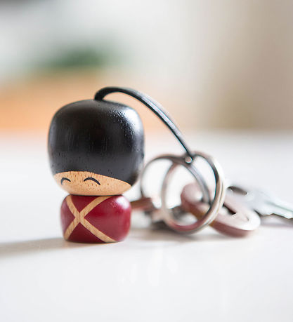 FableWood Garder-Nøglering - Vincent - 4 cm - Natur/Rød/Sort