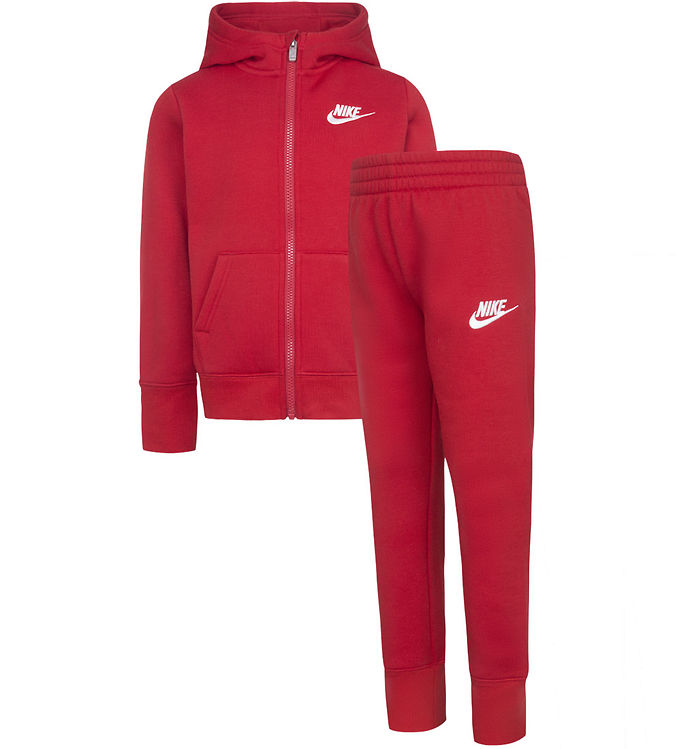 Nike Sweatsæt - Cardigan/Sweatpants - Gym Red