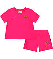 Nike Shortssæt - T-shirt/Shorts - Dri-Fit - Hyper Pink Nike Shortssæt - T-shirt/Shorts - Dri-Fit - Hyper Pink