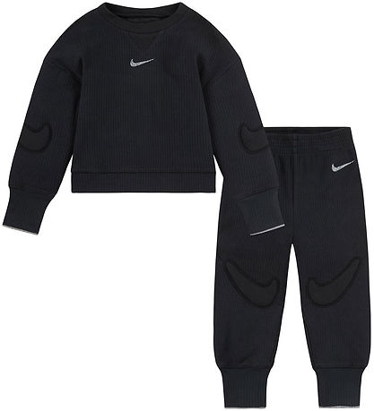 Nike Sæt - Bluse/Bukser - Sort m. Applikationer