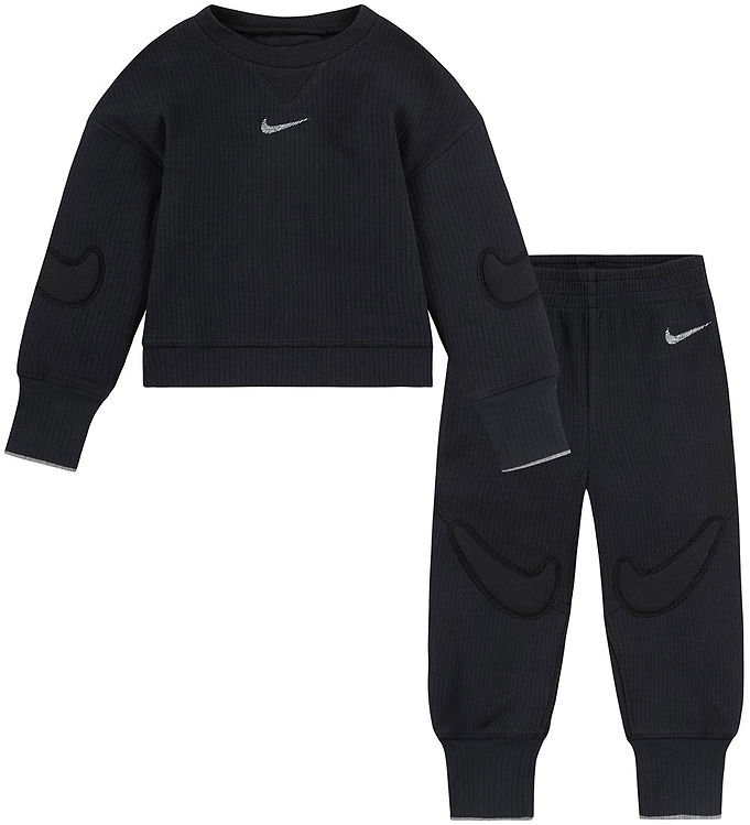 Nike Sæt - Bluse/Bukser - Sort m. Applikationer