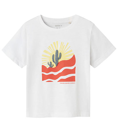 Name It T-shirt - NmmHaldur - Bright White m. Print