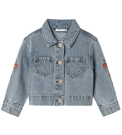Name It Denimjakke - NmfConny - Lyseblå Denim/Rose Name It Denimjakke - NmfConny - Lyseblå Denim/Rose