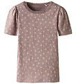 Name It T-shirt - Rib - NmdHoise - Purple Dove m. Blomster