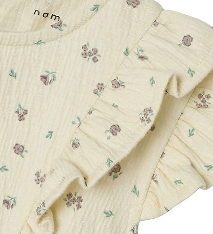 Robe Name It - NmfJannis - Fleurs blanchies Sable av.