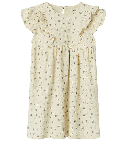 Robe Name It - NmfJannis - Fleurs blanchies Sable av.