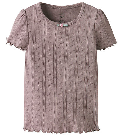 Name It T-shirt - NmfJsilke - Purple Dove m. Hulmønster