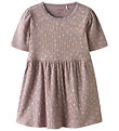 Name It Kjole - Rib - NmfHoise - Purple Dove m. Blomster