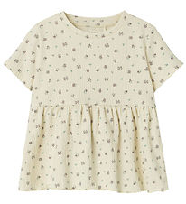 Name It T-shirt - NmfJannis - Bleached Sand m. Blomster Name It T-shirt - NmfJannis - Bleached Sand m. Blomster