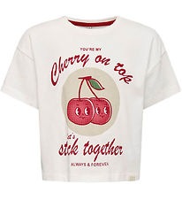 Kids Only T-shirt - KogCharlotte Life - Cloud Dancer/Happy Kids Only T-shirt - KogCharlotte Life - Cloud Dancer/Happy