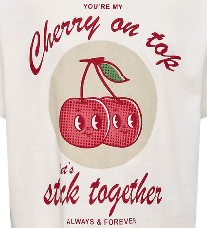 Kids Only T-shirt - KogCharlotte Life - Cloud Dancer/Happy Kids Only T-shirt - KogCharlotte Life - Cloud Dancer/Happy