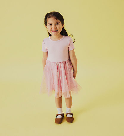 Name It Kjole - NmfHamina - Slim - Rib - Tyl - Sweet Dreams