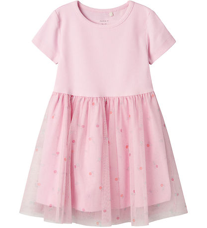 Name It Kjole - NmfHamina - Slim - Rib - Tyl - Sweet Dreams