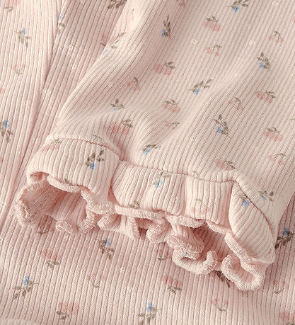 Lil' Atelier leggins - Rib - NbfGago - Peach Blush m. Blomster