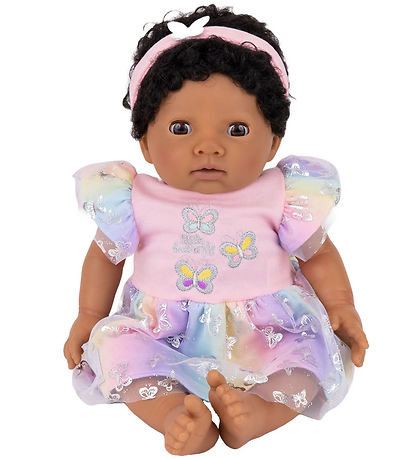 Tiny Treasures Dukke m. Sort Krøllet Hår - Butterfly/Rainbow Tiny Treasures Dukke m. Sort Krøllet Hår - Butterfly/Rainbow