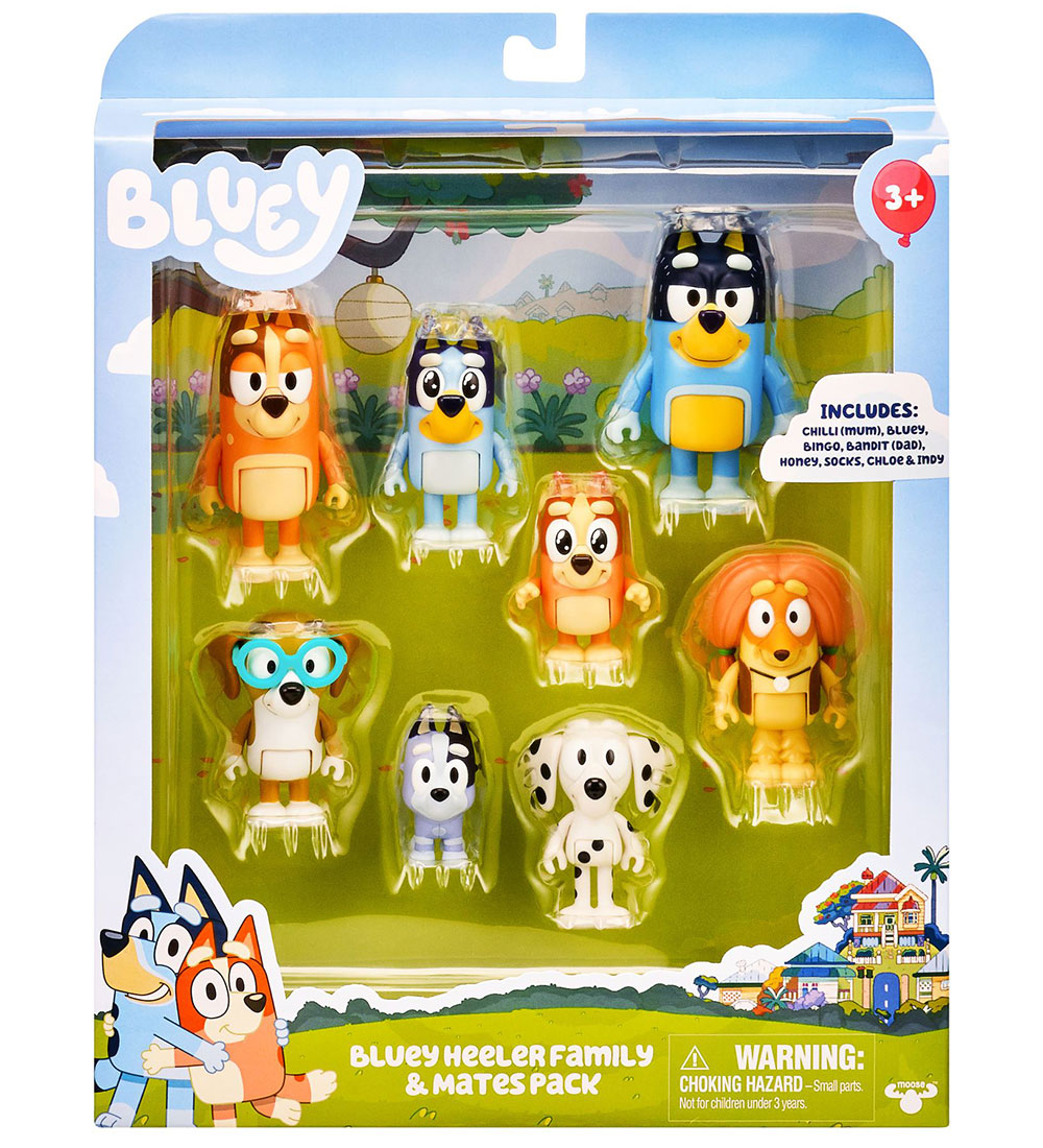 Bluey Figuren - 8er-Pack - Blueys Familie & Freunde - Bluey - One Size - Spielzeugfiguren