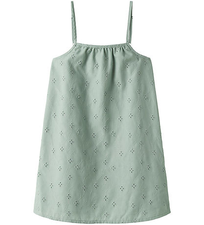 Name it Kjole - NkfVioleta - Aqua Gray m. Broderi Anglaise