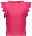 Kids Only Top - Rib - KogDrea - Fuchsia Purple m. Broderi Anglai Kids Only Top - Rib - KogDrea - Fuchsia Purple m. Broderi Anglai