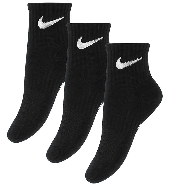 Nike Ankelstrømper - Cushioned - Dri-Fit - 3-pak - Sort