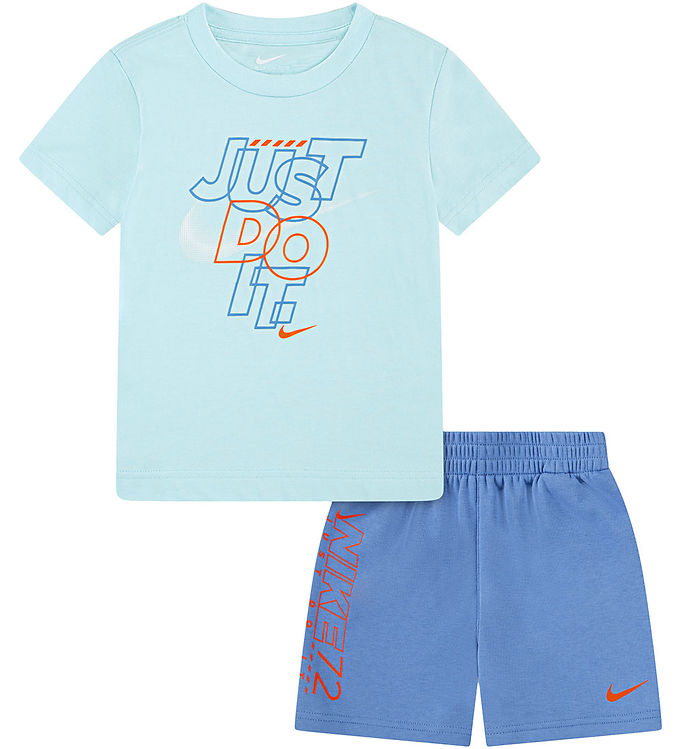 Nike Shortssæt - T-shirt/Shorts - Blue Beyond