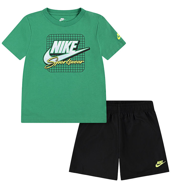 Nike Shortssæt - T-shirt/Shorts - Grøn/Sort