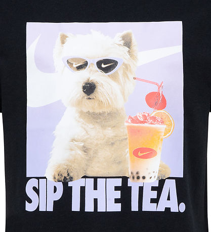 Nike T-shirt - Sip Photo - Sort m. Hund Nike T-shirt - Sip Photo - Sort m. Hund