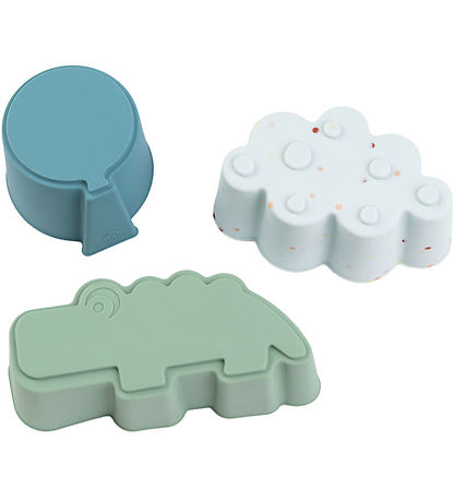 Done By Deer Silikoneforme - 3-pak - Happy Clouds - Blå