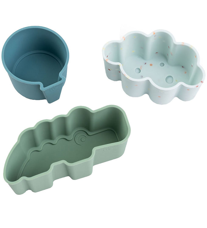 Done By Deer Silikoneforme - 3-pak - Happy Clouds - Blå