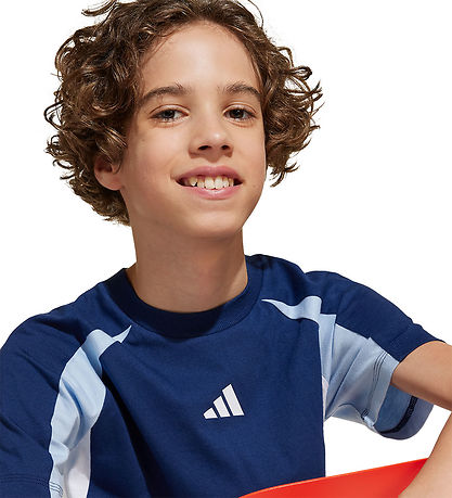 adidas Performance T-shirt - J CB T - Blå m. Logo adidas Performance T-shirt - J CB T - Blå m. Logo