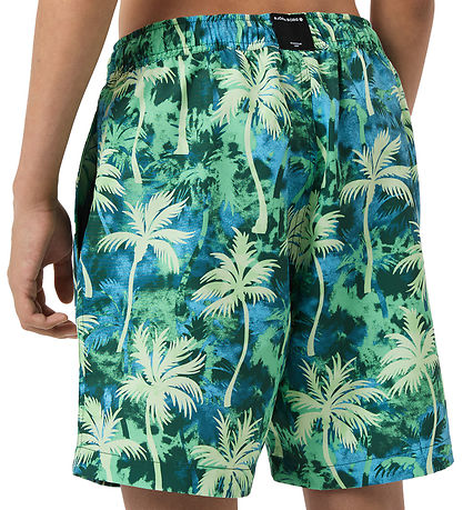 Björn Borg Swim Shorts - Print - Green/Blue w. Palms