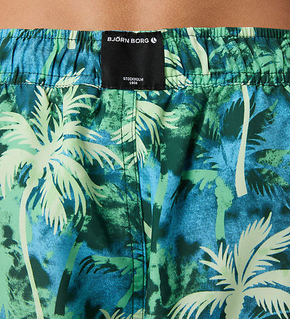 Björn Borg Swim Shorts - Print - Green/Blue w. Palms