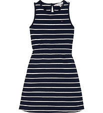 Tommy Hilfiger Kjole - Bomuld/Hør - Dark Night Navy Striped Tommy Hilfiger Kjole - Bomuld/Hør - Dark Night Navy Striped