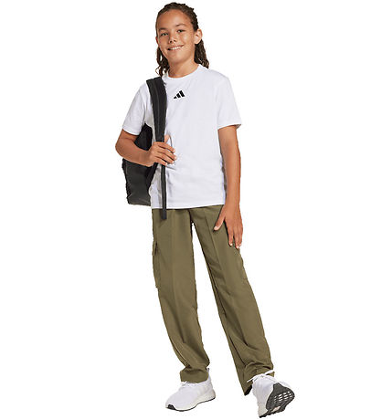 adidas Performance T-shirt - J SL 160 - Hvid/Sort m. Logo