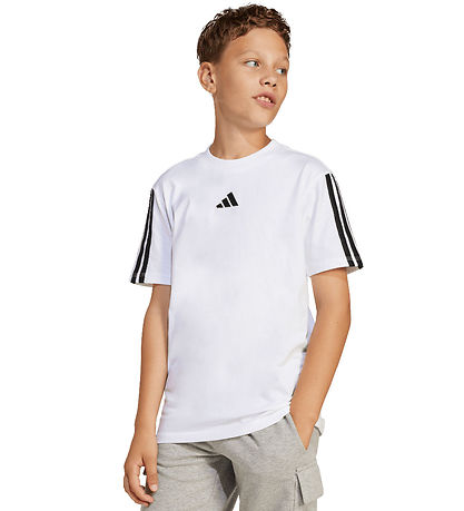 adidas Performance T-shirt - J 3S 160 - Hvid/Sort m. Logo adidas Performance T-shirt - J 3S 160 - Hvid/Sort m. Logo