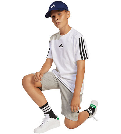 adidas Performance T-shirt - J 3S 160 - Hvid/Sort m. Logo