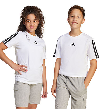 adidas Performance T-shirt - J 3S 160 - Hvid/Sort m. Logo
