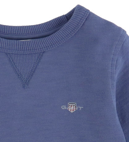 GANT Sweatshirt - Shield Slub - Dusty Navy GANT Sweatshirt - Shield Slub - Dusty Navy