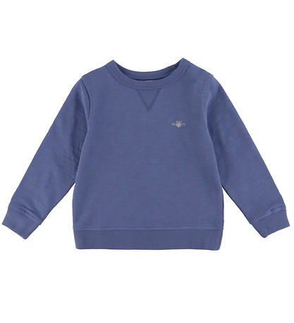 GANT Sweatshirt - Shield Slub - Dusty Navy GANT Sweatshirt - Shield Slub - Dusty Navy